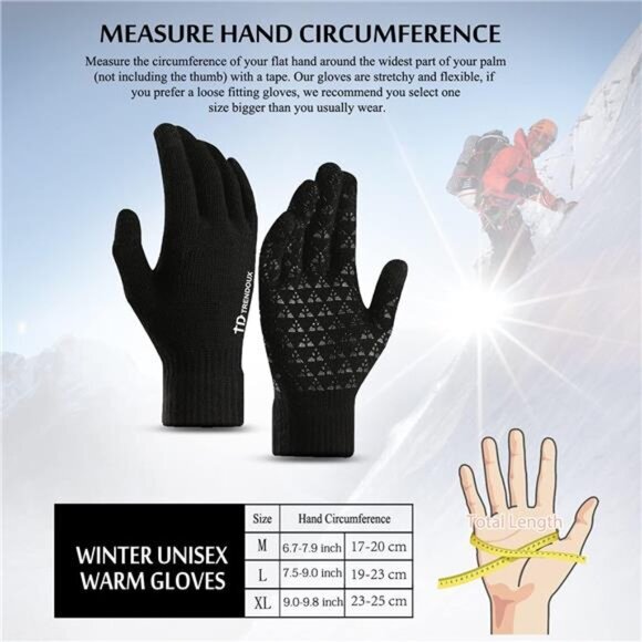 Winter Gloves for Men Women Upgraded Touch Screen‎ Cold Weather Warm Knit Glove - Picture 5 of 6